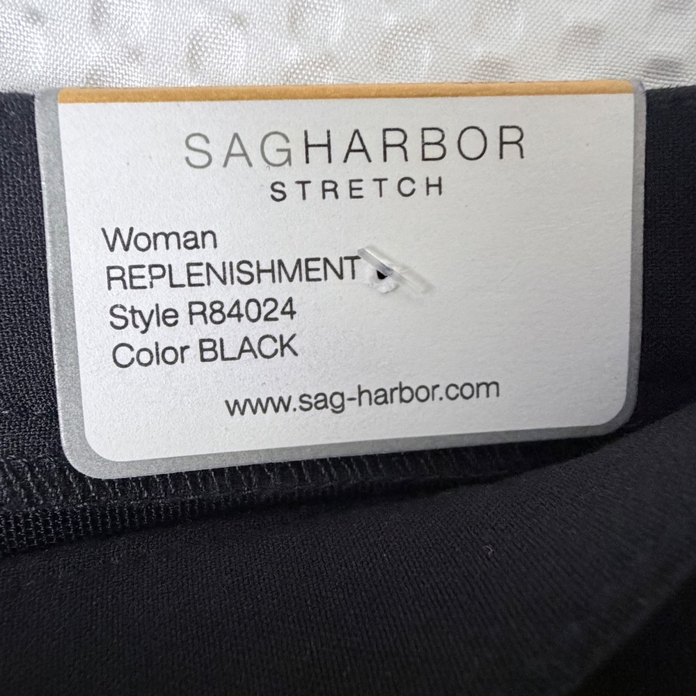Sag Harbor Dress Pants Women 16W Black Stretch Straight Leg Workwear Dressy - Picture 7 of 7